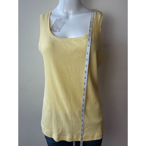 Chicos Women Knitted Tank Top Square Neck Sleeveless True Color Tees Yellow SZ 2 - Picture 4 of 5